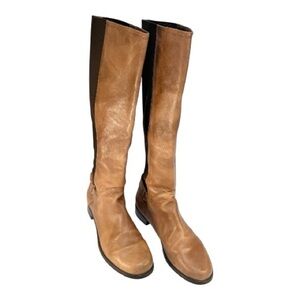 Stuart Weitzman Tan Leather 5050 Knee High Stretch Boots - Size 10M